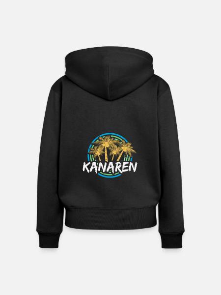 Kanaren als Urlaub - Frauen Premium Bio Zip Hoodie - Schwarz