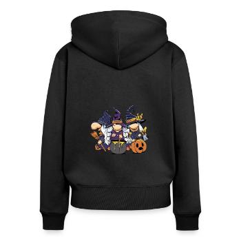 Halloween Hexen Wichtel - Frauen Premium Bio Zip Hoodie - Schwarz - Hinten - Julia (174cm)