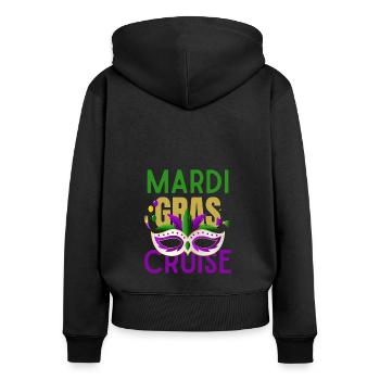 Mardi Gras Cruise 2026 Passende Familienfeier - Frauen Premium Bio Zip Hoodie - Schwarz - Hinten - Julia (174cm)