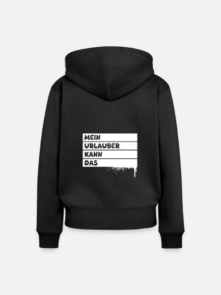 Urlauber - Frauen Premium Bio Zip Hoodie - Schwarz