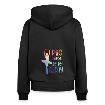 Ballerina Plié Chassé Jeté Ballett Tänzerin - Frauen Premium Bio Zip Hoodie - Schwarz - Hinten - Julia (174cm)