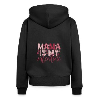 Valentinstag Herz Liebe Geschenkidee T-shirt - Frauen Premium Bio Zip Hoodie - Schwarz - Hinten - Julia (174cm)