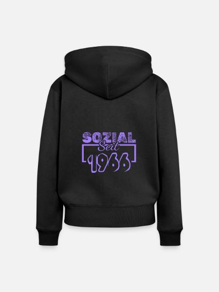 Sozial 1966 - Frauen Premium Bio Zip Hoodie - Schwarz