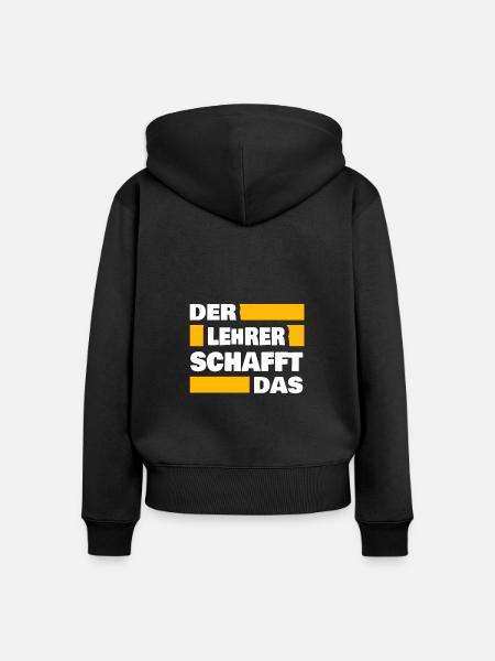 Geschenk für Lehrer - Frauen Premium Bio Zip Hoodie - Schwarz