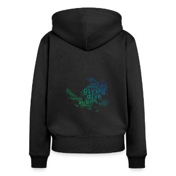 Free Dive Diver Femmes Scuba Diver Plongée sous-marine - Sweat à capuche zippé Premium bio Femme - noir - Dos - Julia (174cm)