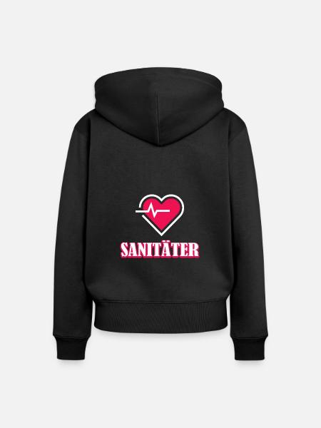 Sanitäter - Frauen Premium Bio Zip Hoodie - Schwarz