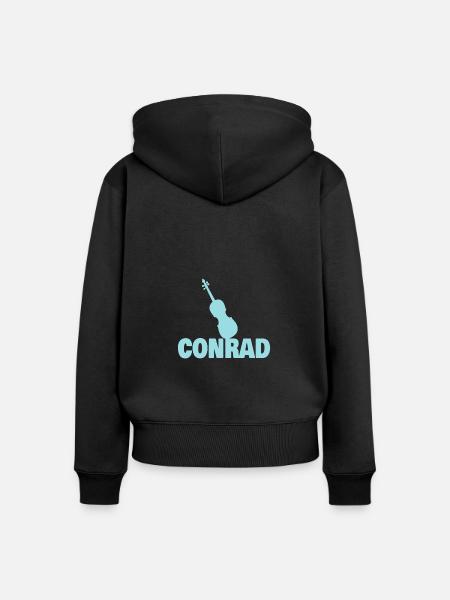 Geige Conrad - Frauen Premium Bio Zip Hoodie - Schwarz