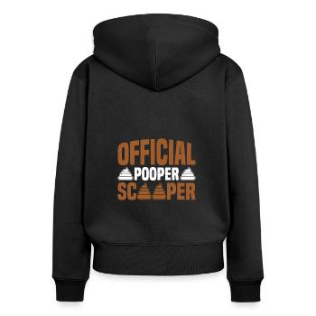 Official Pooper Scooper 60 - Frauen Premium Bio Zip Hoodie - Schwarz - Hinten - Julia (174cm)