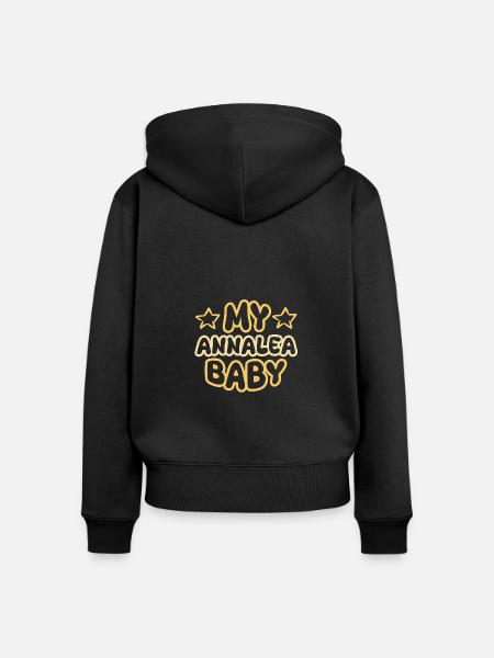 Geburt Annalea - Frauen Premium Bio Zip Hoodie - Schwarz