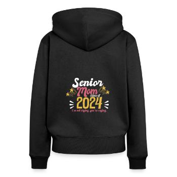 Senior Mom Class of 2024 Funny Graduation Party - Frauen Premium Bio Zip Hoodie - Schwarz - Hinten - Julia (174cm)