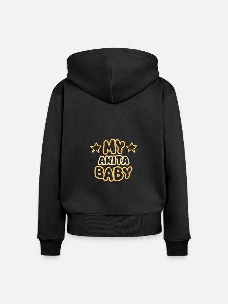 Geburt Anita - Frauen Premium Bio Zip Hoodie - Schwarz