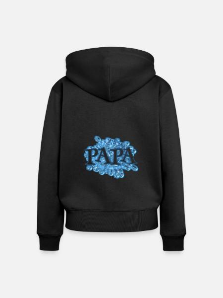 papa papa - Frauen Premium Bio Zip Hoodie - Schwarz