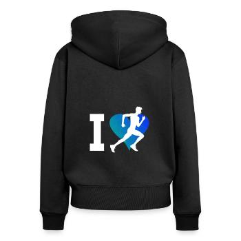 Jogging Fitness Cross Country Running Running - Women's Premium Organic Zip Hoodie - black - Back - Julia (174cm)