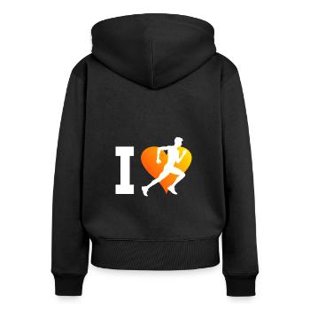 Cross Country Running Jogging Women Running - Women's Premium Organic Zip Hoodie - black - Back - Julia (174cm)