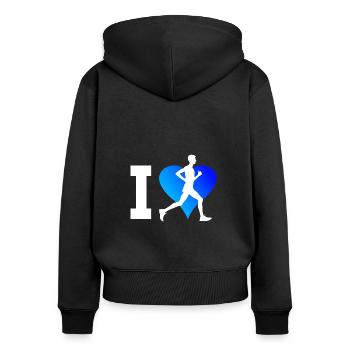Laufen Rennen Running Jogging Cross Country Runnin - Women's Premium Organic Zip Hoodie - black - Back - Julia (174cm)
