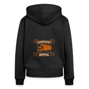 Trucker Daniel - Women's Premium Organic Zip Hoodie - black - Back - Julia (174cm)