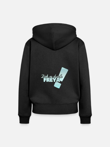 Durchhalten Freya - Frauen Premium Bio Zip Hoodie - Schwarz