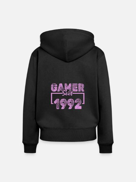 1992 - Frauen Premium Bio Zip Hoodie - Schwarz