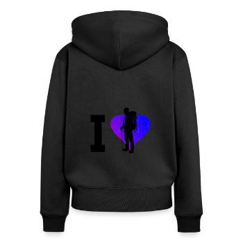 Bloc Bloc Klettern Escalade Bloc - Sweat à capuche zippé Premium bio Femme - noir - Dos - Julia (174cm)