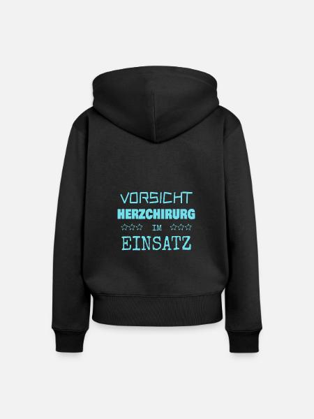 Herzchirurg als Berufung - Frauen Premium Bio Zip Hoodie - Schwarz