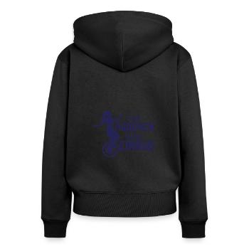 Einradfahrerin Coole Mädchen Fahren Einrad - Frauen Premium Bio Zip Hoodie - Schwarz - Hinten - Julia (174cm)