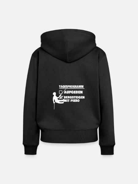 Berg aufgeben - Frauen Premium Bio Zip Hoodie - Schwarz