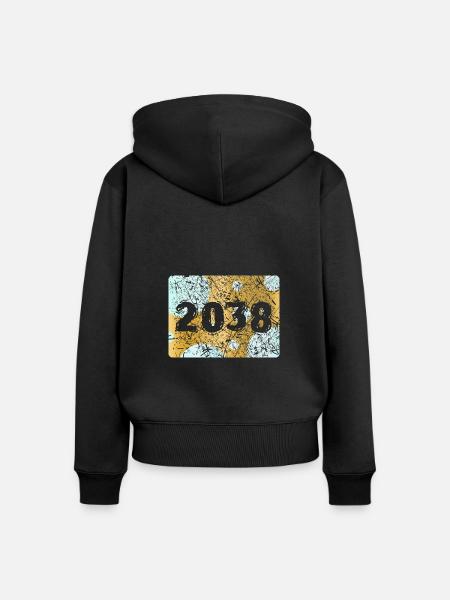 Zahl 2038 - Frauen Premium Bio Zip Hoodie - Schwarz