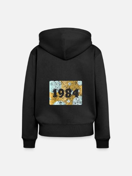 1984 1984 - Frauen Premium Bio Zip Hoodie - Schwarz