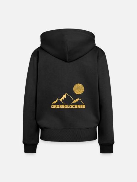 Berg Grossglockner - Frauen Premium Bio Zip Hoodie - Schwarz