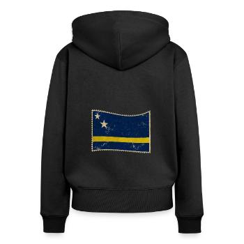 Curaçao - Women's Premium Organic Zip Hoodie - black - Back - Julia (174cm)