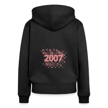 Witzig 2007 - Sweat à capuche zippé Premium bio Femme - noir - Dos - Julia (174cm)