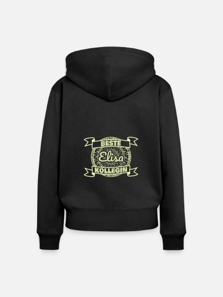 Arbeitskollegin Elisa - Frauen Premium Bio Zip Hoodie - Schwarz