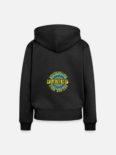 Geschenkidee Darius - Frauen Premium Bio Zip Hoodie - Schwarz