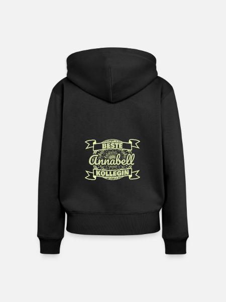 Kollegin Annabell - Frauen Premium Bio Zip Hoodie - Schwarz