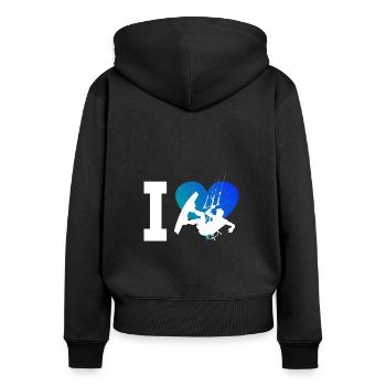Kitesurf Kitesurf Homme Kitesurf Cerf-volant Femme - Sweat à capuche zippé Premium bio Femme - noir - Dos - Julia (174cm)