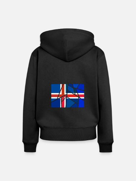 Land Island - Frauen Premium Bio Zip Hoodie - Schwarz
