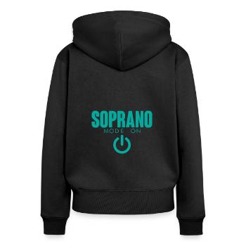 Mode Soprano activé 4 - Sweat à capuche zippé Premium bio Femme - noir - Dos - Julia (174cm)