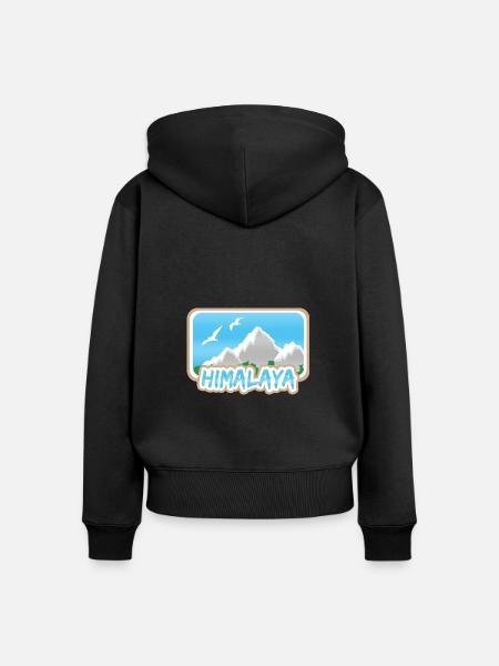 Himalaya als Himalaya - Frauen Premium Bio Zip Hoodie - Schwarz