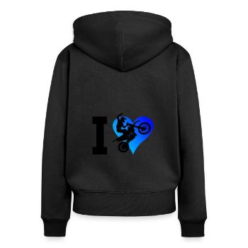 Dirt Bike Motocross Women's Dirt Biker Dirt Bike - Women's Premium Organic Zip Hoodie - black - Back - Julia (174cm)