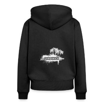 Sardinien als Urlaub - Frauen Premium Bio Zip Hoodie - Schwarz - Hinten - Julia (174cm)