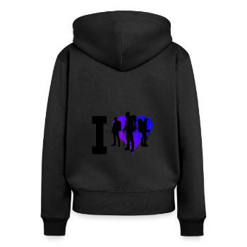 Climbing Bouldern Damen Herren Kletterer - Frauen Premium Bio Zip Hoodie - Schwarz - Hinten - Julia (174cm)