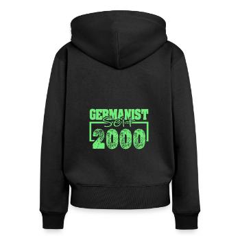 Studies 2000 - Women's Premium Organic Zip Hoodie - black - Back - Julia (174cm)