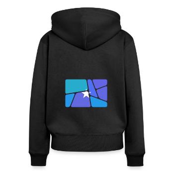 Somalie - Sweat à capuche zippé Premium bio Femme - noir - Dos - Julia (174cm)