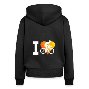 Vélo de route Vélo de route Vélo de route Vélo de route pour femmes - Sweat à capuche zippé Premium bio Femme - noir - Dos - Julia (174cm)