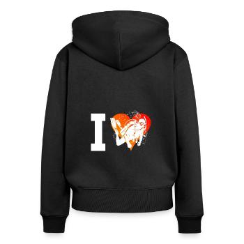 Free Dive Diving Tauchen Diver Scuba Diver - Frauen Premium Bio Zip Hoodie - Schwarz - Hinten - Julia (174cm)
