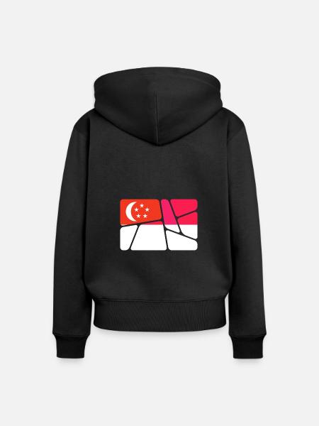 Singapur Singapur - Frauen Premium Bio Zip Hoodie - Schwarz