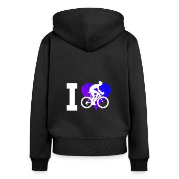 Vélo de route pour femmes Vélo de route Cycliste de route Cyclisme sur route - Sweat à capuche zippé Premium bio Femme - noir - Dos - Julia (174cm)