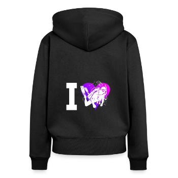 Scuba Taucher Diver Taucher Free Dive Diving - Frauen Premium Bio Zip Hoodie - Schwarz - Hinten - Julia (174cm)