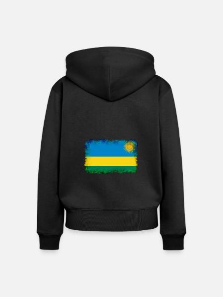 Ruanda als Ruanda - Frauen Premium Bio Zip Hoodie - Schwarz