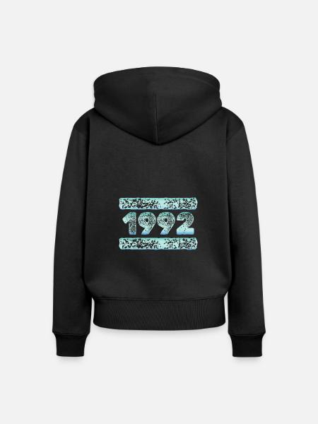 1992 - Frauen Premium Bio Zip Hoodie - Schwarz